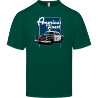 America's Finest Vintage Police Car Lightweight Athletic T-Shirt T-Shirts Forest S 