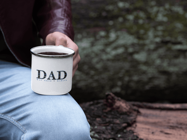 Dad: Got Their 6 Always Personalized Thin Blue Line Enamel Camping Mug Drinkware 