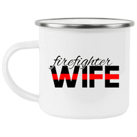 Firefighter Wife Enamel Camping Mug Drinkware White One Size 