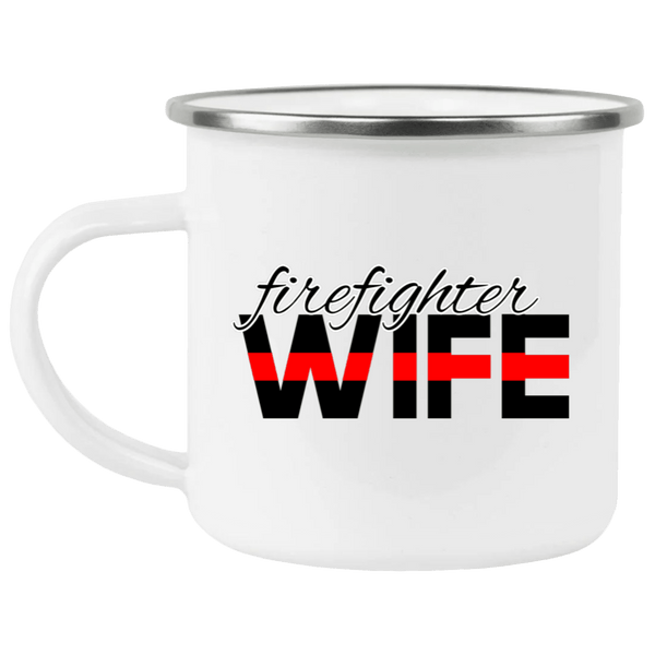 Firefighter Wife Enamel Camping Mug Drinkware White One Size 