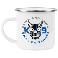 K9 Paws and Jaws Enforcing Laws Enamel Camping Mug Drinkware White One Size 