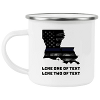 Louisiana Thin Blue Line Personalized Law Enforcement Enamel Camping Mug Drinkware White One Size 