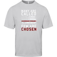 Many Are Called Few Are Chosen Firefighter Thin Red Line Lightweight Athletic T-Shirt T-Shirts Silver S 