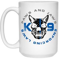 Paws and Jaws Enforcing Laws K9 Coffee Mug Drinkware White One Size 