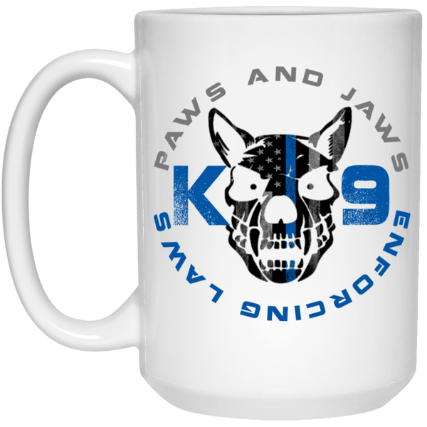 Paws and Jaws Enforcing Laws K9 Coffee Mug Drinkware White One Size 