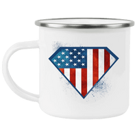 Super USA Enamel Camping Mug Drinkware White One Size 