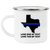 Texas Thin Blue Line Personalized Law Enforcement Enamel Camping Mug Drinkware White One Size 