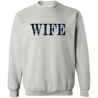 Thin Blue Line Wife Crewneck Sweatshirt Sweatshirts Ash S 