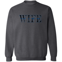 Thin Blue Line Wife Crewneck Sweatshirt Sweatshirts Dark Heather S 