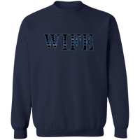 Thin Blue Line Wife Crewneck Sweatshirt Sweatshirts Navy S 