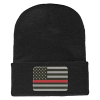 Thin Red Line Adult Cuffed Knit Beanie Beanies Black Rectangle 