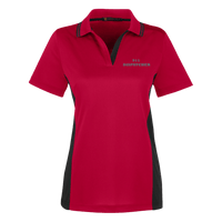 Women's 911 Dispatcher Colorblock Performance Polo Polo Shirts Red/Black X-Small 