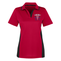 Women's Nurse Colorblock Performance Polo Polo Shirts Red/Black X-Small 