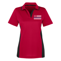 Women's Thin Blue Line Colorblock Performance Polo Polo Shirts Red/Black X-Small 