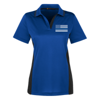 Women's Thin Blue Line Colorblock Performance Polo Polo Shirts True Royal/Black X-Small 