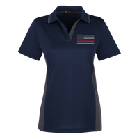 Women's Thin Red Line Colorblock Performance Polo Polo Shirts Dark Navy/Dark Charcoal X-Small 