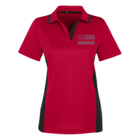 Women's Thin Red Line Colorblock Performance Polo Polo Shirts Red/Black X-Small 