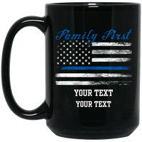 Personalized Family First Mug Drinkware Black One Size 