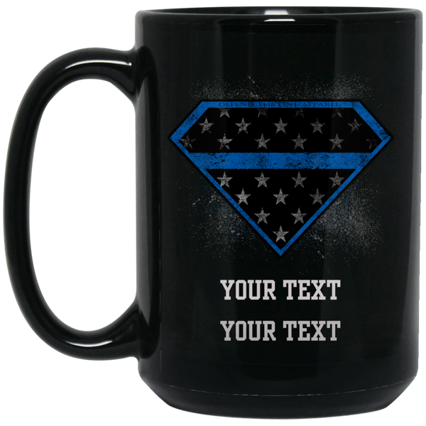 Personalized Super Police Mug Drinkware Black One Size 