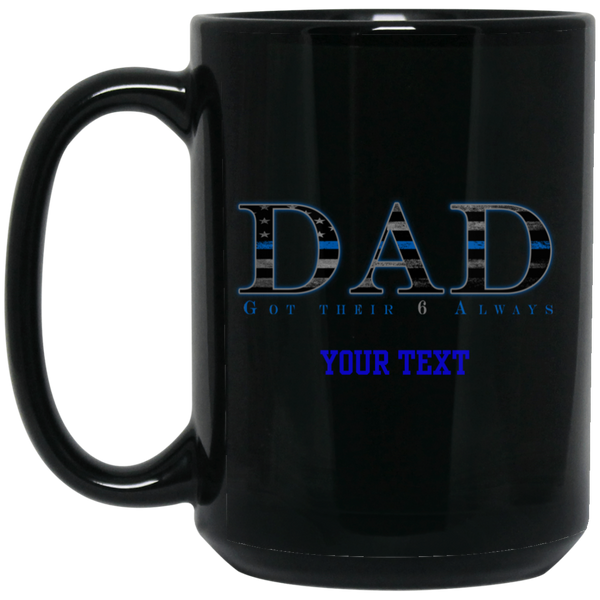 Personalized Thin Blue Line Dad Mug Drinkware Black One Size 