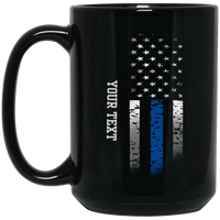 Personalized Thin Blue Line Flag Mug Drinkware Black One Size 