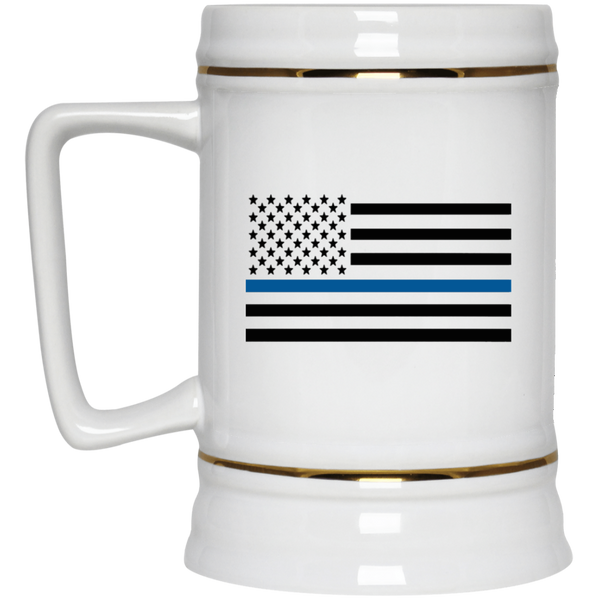 Thin Blue Line Beer Stein Drinkware White One Size 